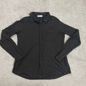 Michael Stars Womens Size Small Button Front Shirt Top Gray Long Sleeve NWOT